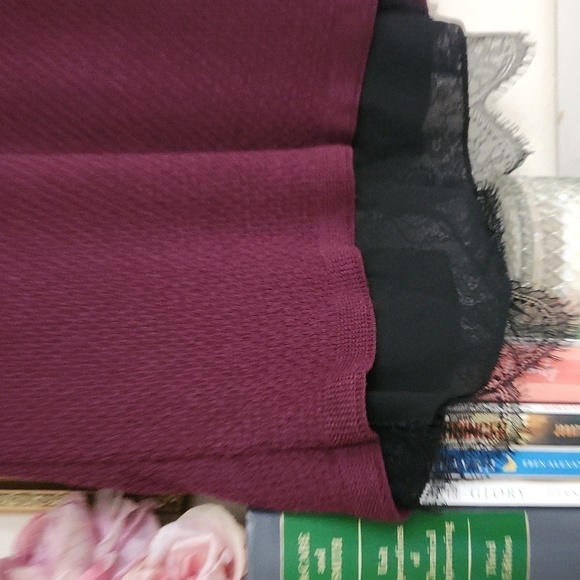 Burgundy Sweater Blouse Back Zipper Medium Sexy Goth Comfort Dark Romance - Picture 9 of 10